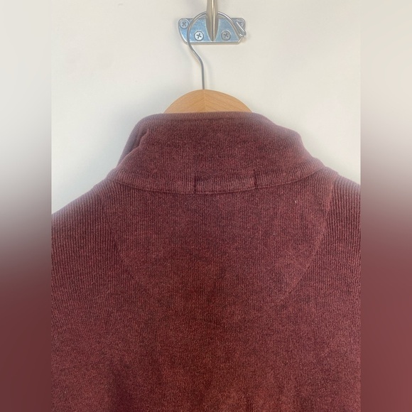 Lands End Men's Rib Quarter Zip Sweater XL elbow patches - Picture 9 of 9